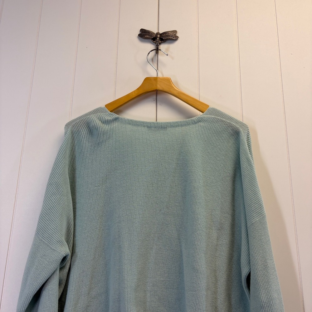 Eileen Fisher Preppy V-Neck Sweater Women Size XL Oversized Quiet Luxury Cozy - Picture 8 of 9